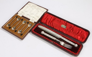 Set of six George V silver coffee spoons, Sheffield