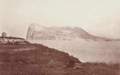 A set of three commercial sepia photographs of Gibraltar