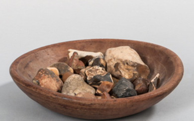 Small Turned Bowl with Flint Ballast Pebbles