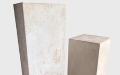 Two Modernist Pedestals In Stucco