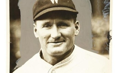 First Generation Walter Johnson Baseball Photograph.