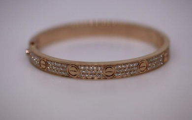 Cartier LOVE Pave Diamond Bracelet Size 17