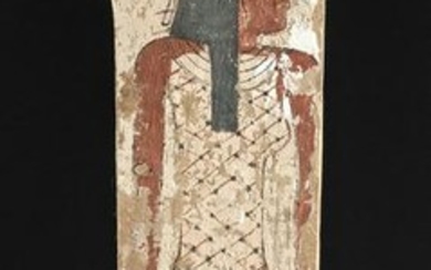 Egyptian Painted Cedar / Gesso Coffin Panel - Nut