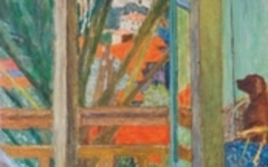Pierre Bonnard (1867-1947), La porte-fenêtre avec chien