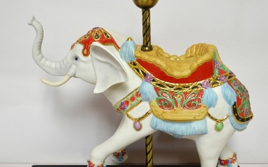 CYBIS LIMITED EDITION HAND PAINTED PORCELAIN MINIATURE CAROUSEL ELEPHANT CLOSED EDITION 1988 12 11