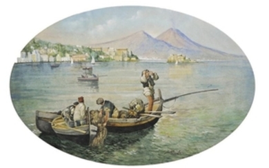 Salvatore Petruolo (Catanzaro 1857 – Neapel/Napoli 1942), Pescatori di fronte...