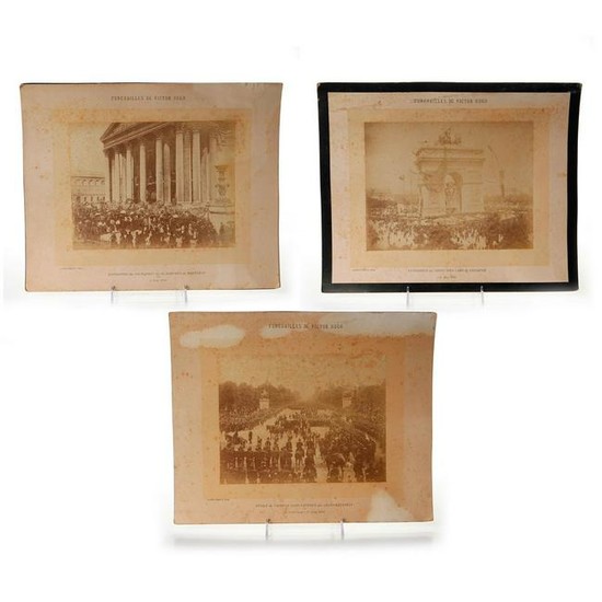 3PC PHOTOGRAPHIC PRINT, THE FUNERAL OF VICTOR HUGO