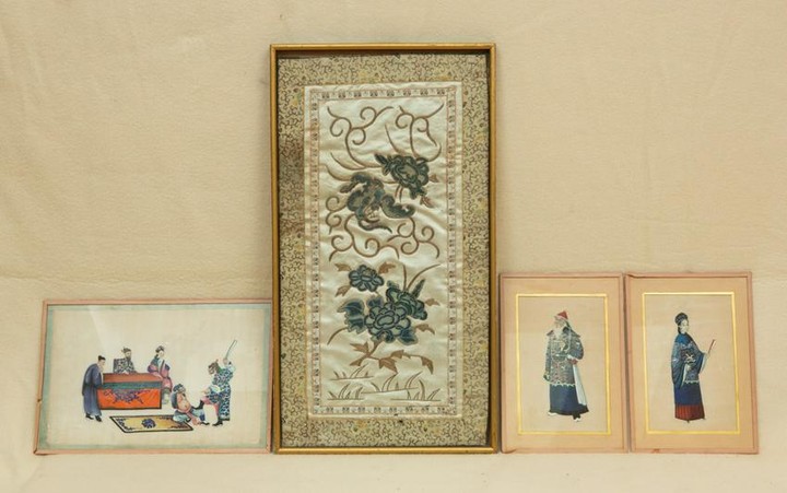 (4) Artworks, Chinese Paintings, Silkwork