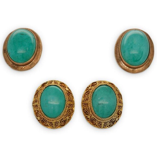(4 Pc) 14k & Turquoise Earrings