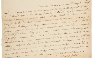 47020: Horatio Gates Autograph Letter Signed "Horatio G
