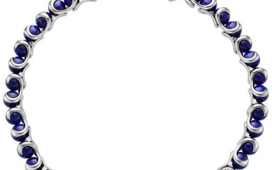 55020: Bibigi Lapis Lazuli, Diamond, White Gold Necklac