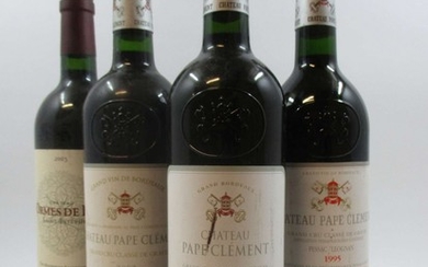 12 bouteilles 2 bts : CHÂTEAU PAPE CLEMENT 1995 CC Pessac Léognan (étiquettes fanées)