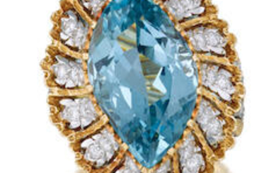 An aquamarine and diamond ring,, Gianmaria Buccellati