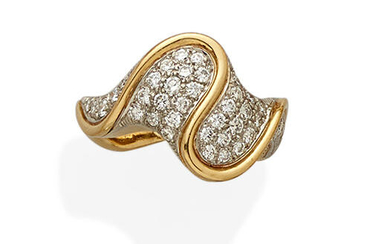 A diamond, platinum and 18K gold ring,, Oscar Heyman