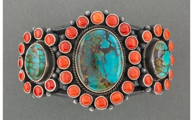 70020: A Navajo Bracelet c. 1970 silver, turquoise, c