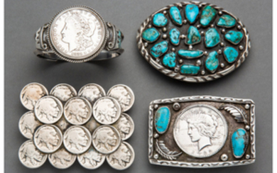 Four Southwest Jewelry Items c. 1970 - 1990...