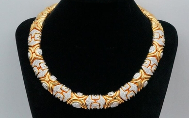 7.50ctw VS1-VS2/G-H Diamond and 18K Collar Necklace