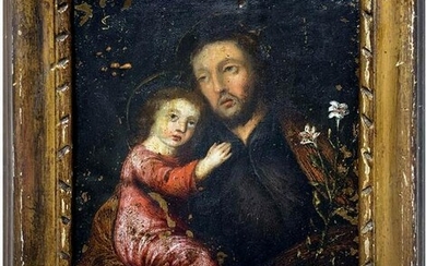 Painter from the 17th century. Saint Anotny with Jesus.