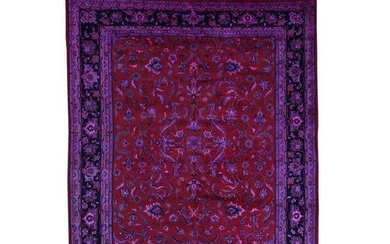 Hand Knotted Overdyed Indo Kashan Thick and Plush