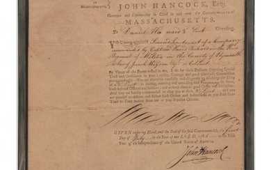 IMPORTANT SIGNED JOHN HANCOCK DOCUMENT 1781