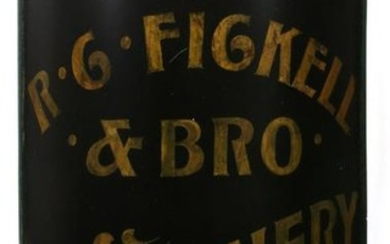 A 19TH CENTURY CORNER SIGN FOR R.C. FICKELL MILLINERY