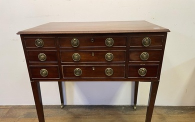 A 19th century mahogany dressing table, with a folding top r...