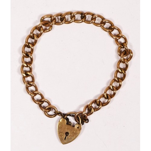 A 9ct rose gold curb link bracelet, 10.1gm, 18cm