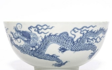 A Blue and White Dragons Bowl