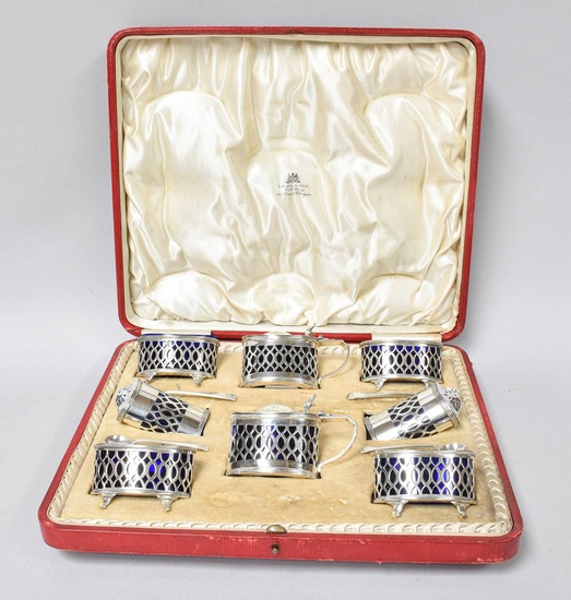 A Cased Edward VII Silver Condiment-Set, by William Henry Stokes...