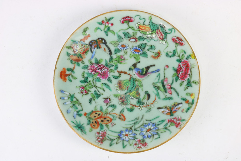 A Chinese Enamelled "butterfly and flower" Porcelain Dish