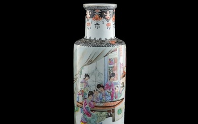 A Chinese famille rose 'figural' vase, Republic period