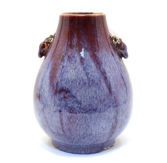 A Chinese flambé-glazed hu vase