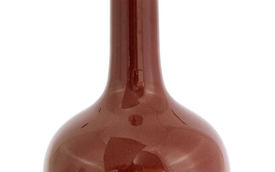 A Chinese red-glazed vase