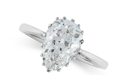 A D COLOUR SOLITAIRE DIAMOND RING set with a pear