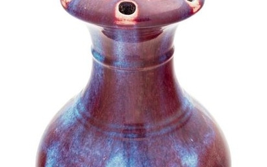 A Flambe Glazed Porcelain Vase Height 6 in., 15 cm.
