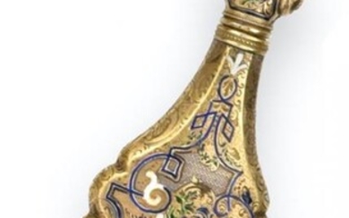 A French Silver-Gilt and Enamel Scent-Bottle, With French Control Mark...