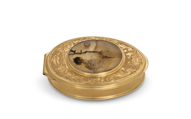 A GEORGE II GOLD-MOUNTED HARDSTONE SNUFF-BOX LONDON, CIRCA 1750