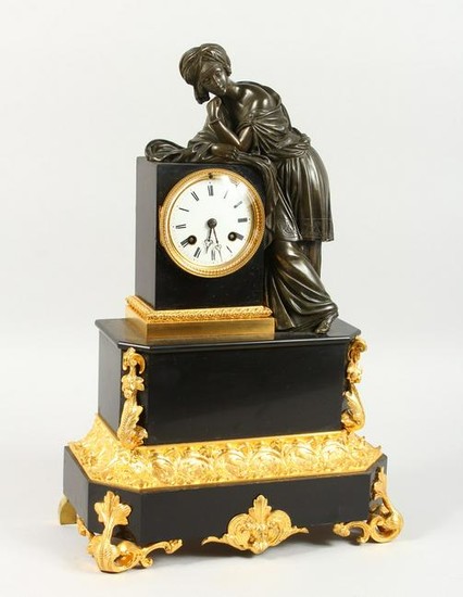 A GOOD 19TH CENTURY FRENCH BRONZE AND ORMOLU MOUNTED