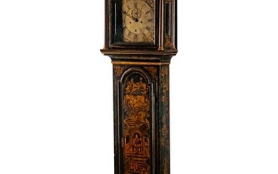 A George III Black-Japanned Longcase Clock Height 85 x