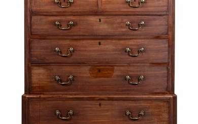 A George III Mahogany Chest on Chest Height 61 x width