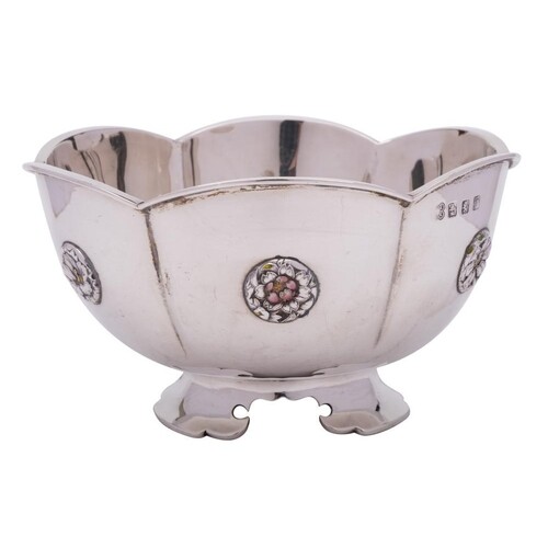 A George V Scottish silver and enamel rose bowl, maker Geor...