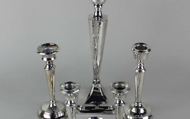 A George V silver candlestick