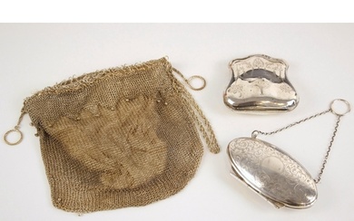 A George V silver mounted purse, Edwin Joseph Houlston, Birm...