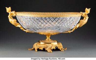 A Gilt Bronze Mounted Baccarrat-Style Cut-Glass Center Bowl (20th century)