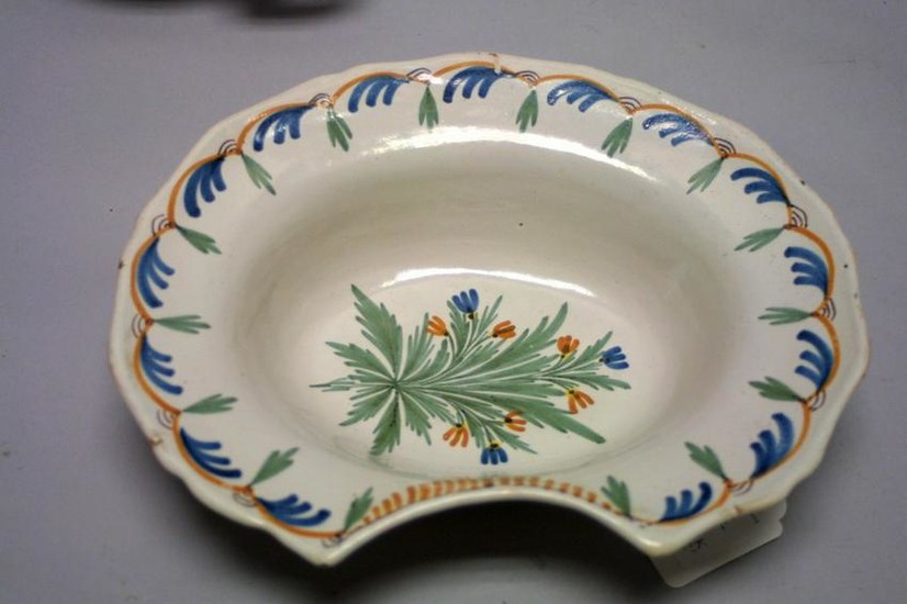 A Good Late 18th Century French Faience Barbers Bowl