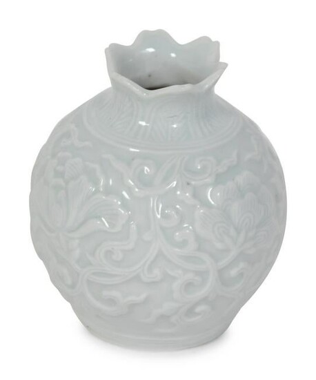 A Japanese Carved White Glazed Porcelain