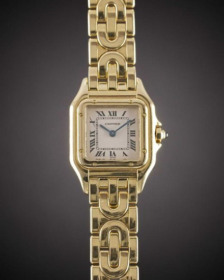 A LADIES 18K SOLID GOLD CARTIER PANTHERE "ART DECO"