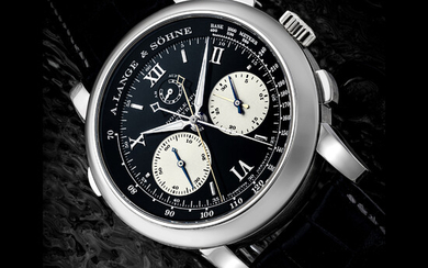 A. LANGE & SÖHNE. A RARE PLATINUM DOUBLE SPLIT SECONDS FLYBACK CHRONOGRAPH WRISTWATCH WITH POWER RESERVE DOUBLE SPLIT FLYBACK MODEL, REF. 404.035