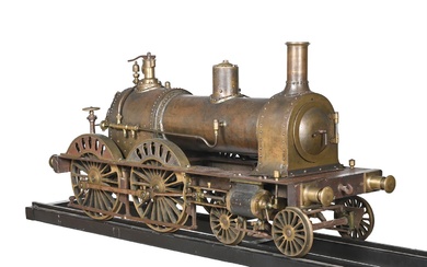 A LARGE MUSEUM STANDARD MODEL OF AN 8 3⁄4 INCH GAUGE 4-4-0 LIVE STEAM COAL FIRED LOCOMOTIVE
