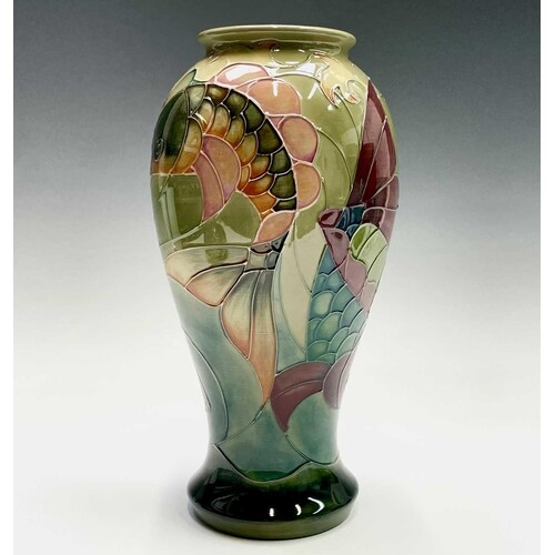 A Moorcroft 'Carp' pattern vase, designed by Sally Tuffin, p...